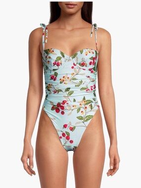 Agua by Agua Bendita Light Blue Floral Tie-Strap One-Piece